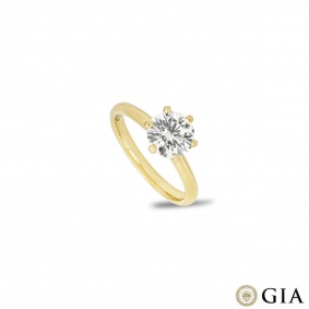 Yellow Gold Round Brilliant Cut Diamond Ring 1.50ct I/SI2